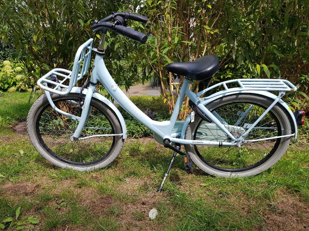 Leuke 22 inch meisjesfiets Alpina Clubb (lichtblauw) met rek, Ophalen, Terugtraprem, 22 inch, Gebruikt