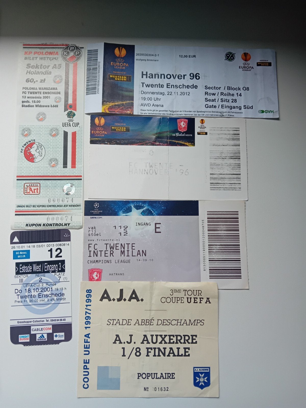 oude voetbal tickets fc Twente, Ophalen of Verzenden, F.C. Twente