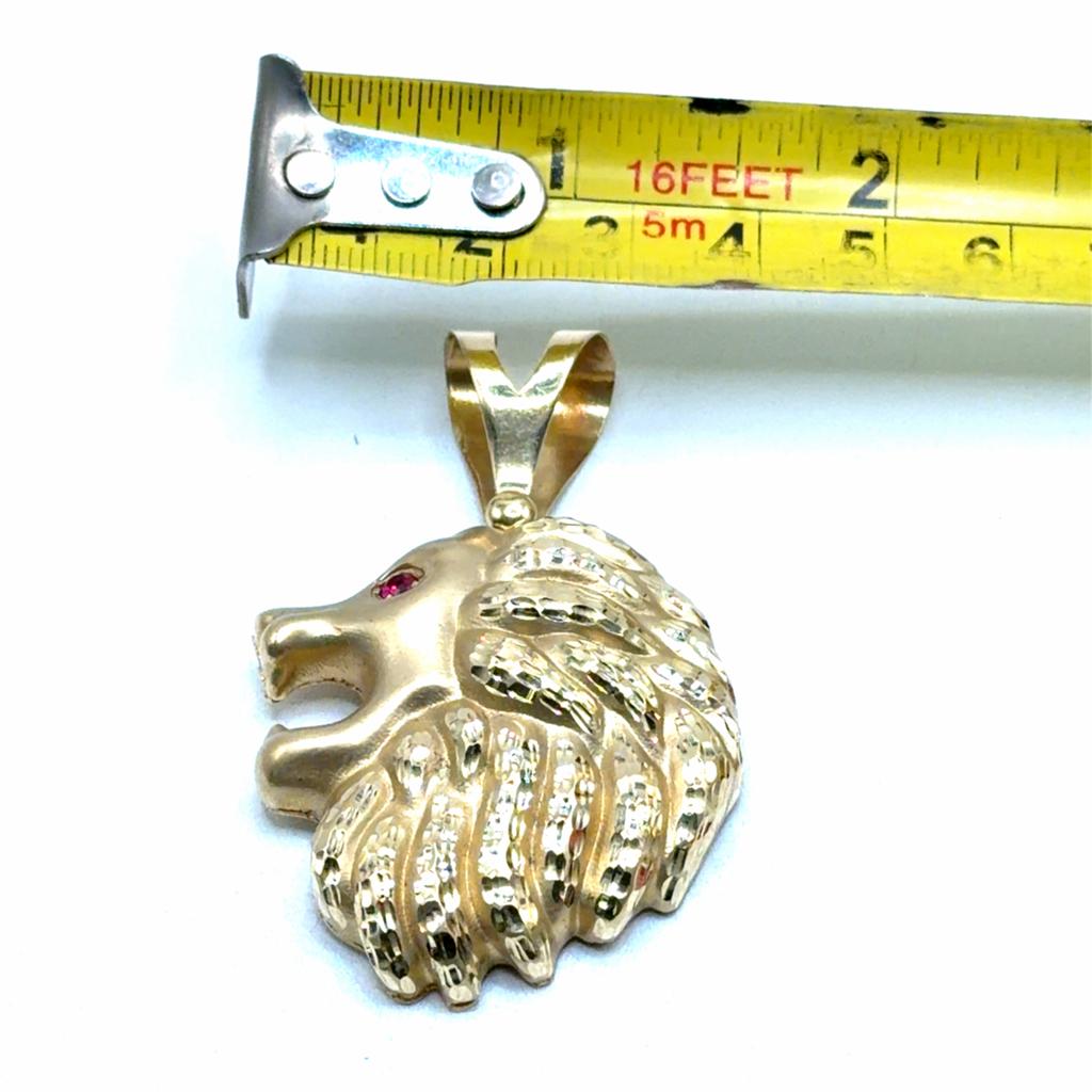 Gouden Leeuwenkop Hanger met Robijn Ogen, Www.bredajuwelier.nl, Nieuw, Ophalen of Verzenden, Met edelsteen