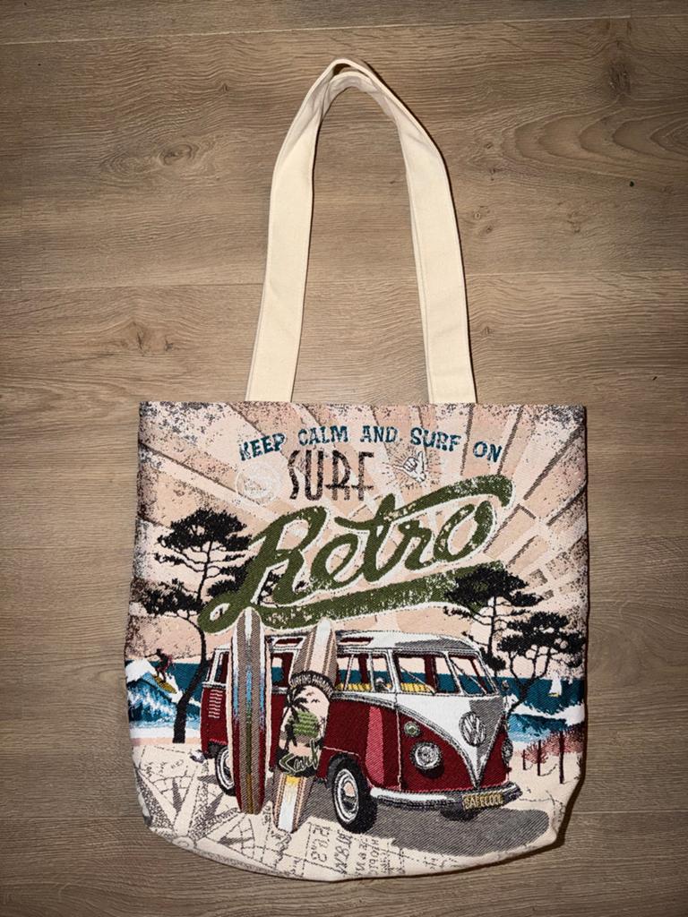 Handgemaakte Retro Tassen - VW en meer!, Ophalen, Nieuw, Bruin, Shopper
