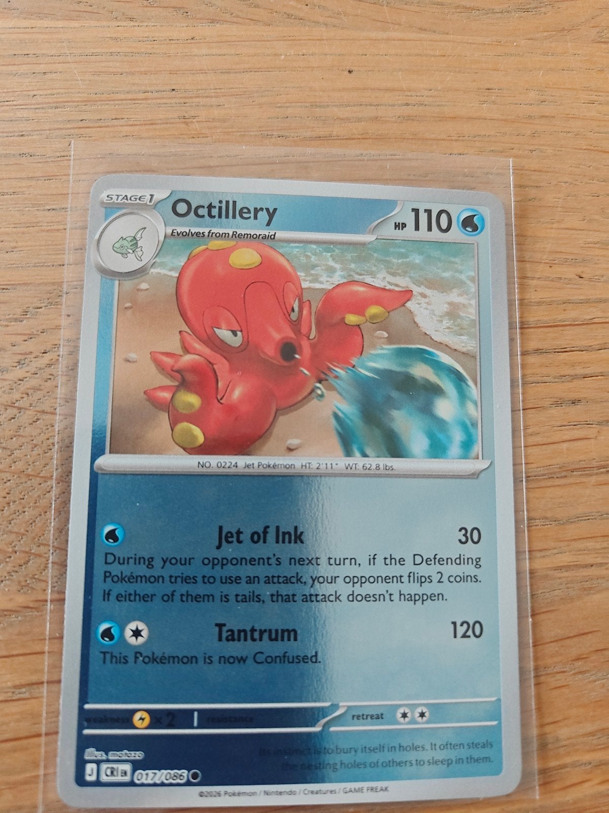 Octillery Holo Rev Holo Pokémon Kaart 017/086, Ophalen, Zo goed als nieuw, Losse kaart, Foil