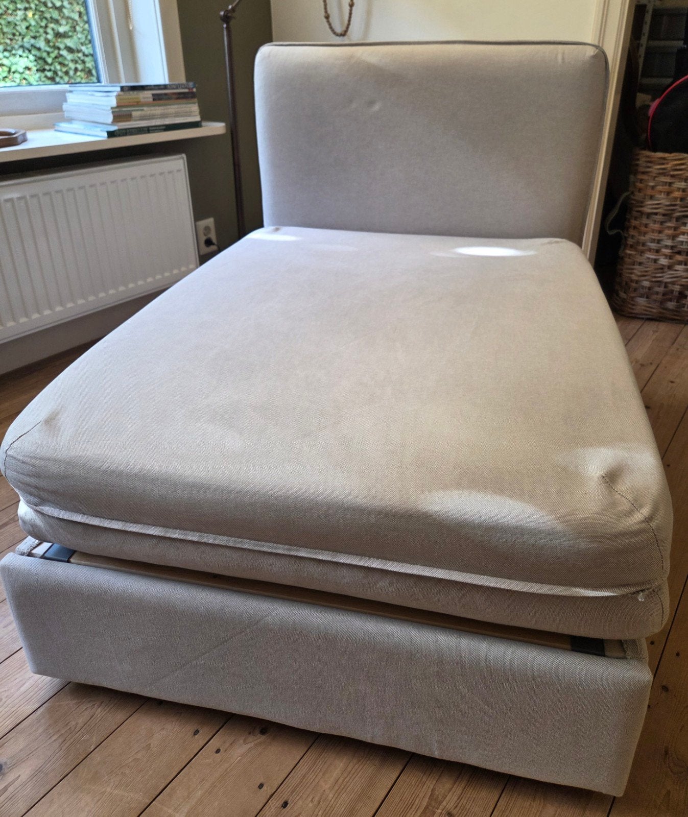Ikea Vallentuna uitschuifbaar bed/slaapbank, Ophalen, Gebruikt, Eenpersoons, Beige