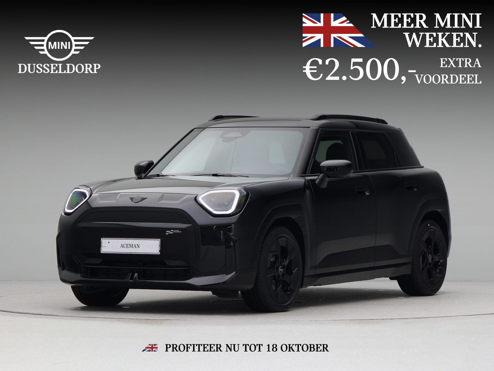 MINI Aceman E John Cooper Works Pakket M PRIVATE LEASE EUR 5, Auto's, Zwart, Zwart, Aceman, Nieuw