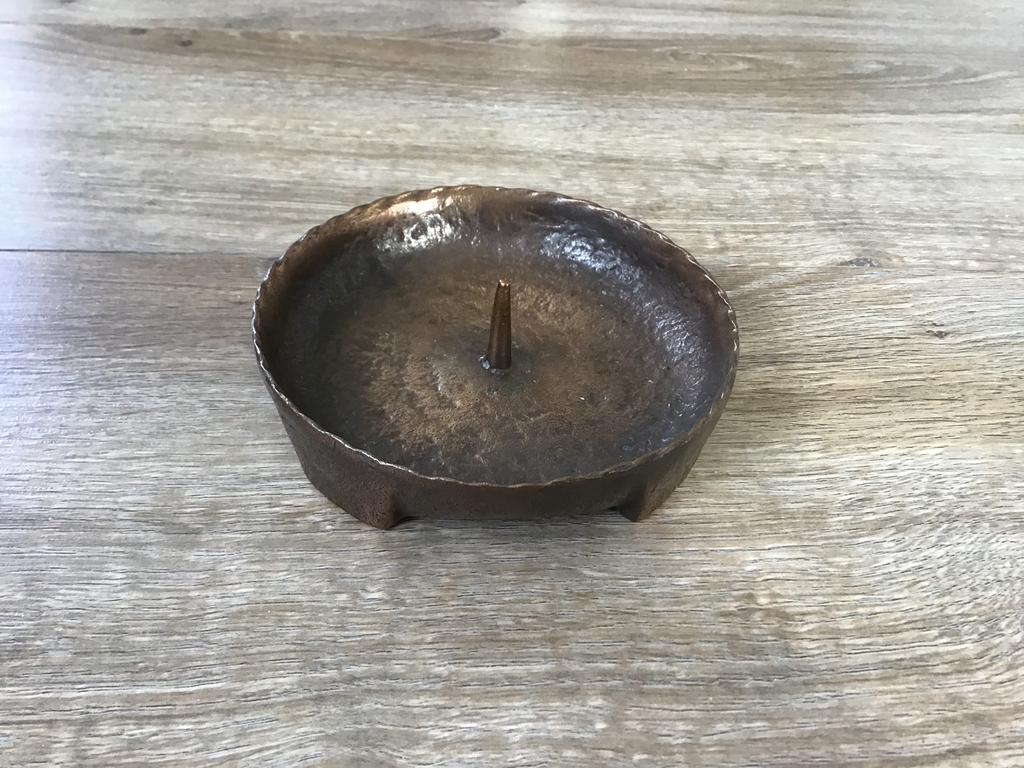 Bronzen kaarsen kandelaar ., Ophalen of Verzenden, Brons