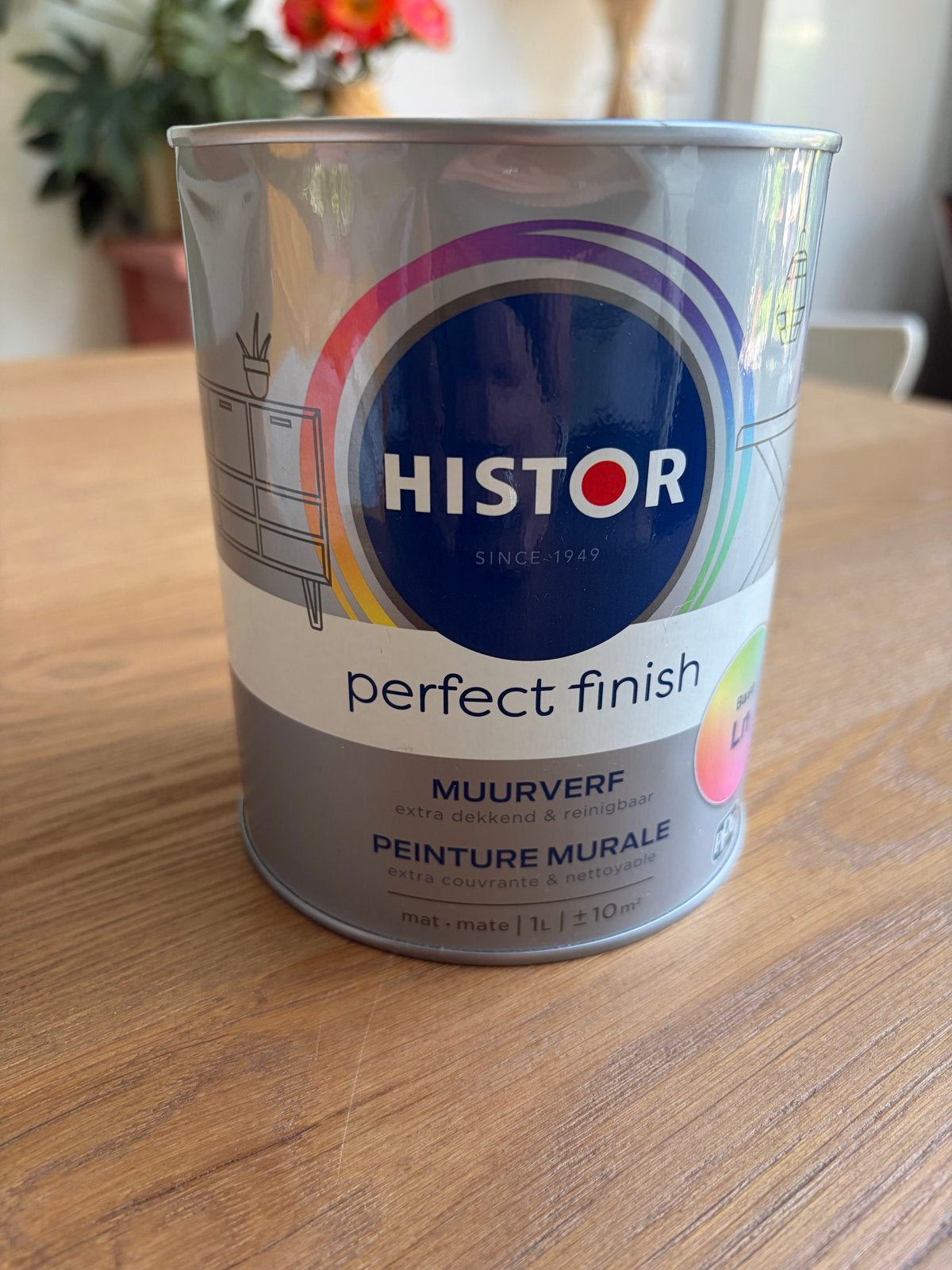 Histor Perfect Finish Muurverf Mat 1L - blauw Reykjavik, Ophalen, Nieuw, Verf, Grijs