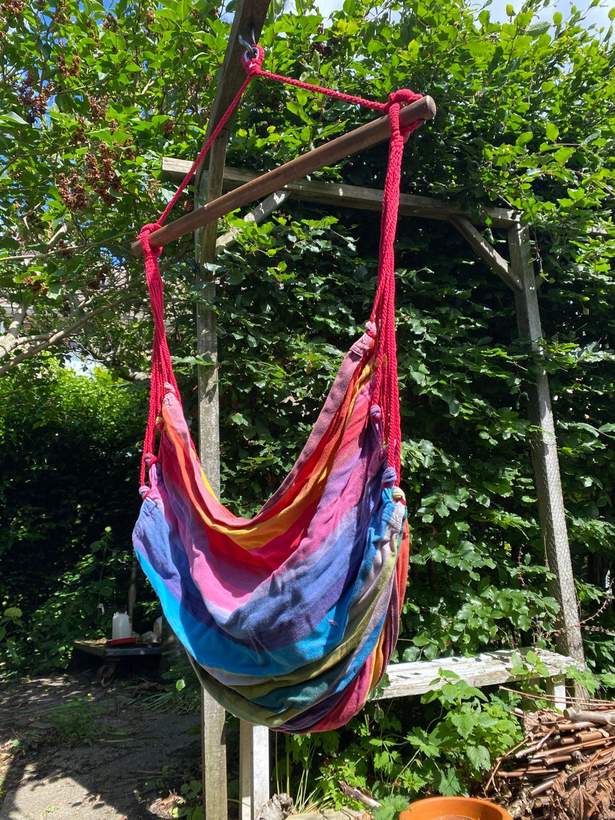 Hangmat hangmatstoel hangstoel, Tuin en Terras, Hangmatten, Opvouwbaar, Ophalen of Verzenden, Zo goed als nieuw, Eenpersoons