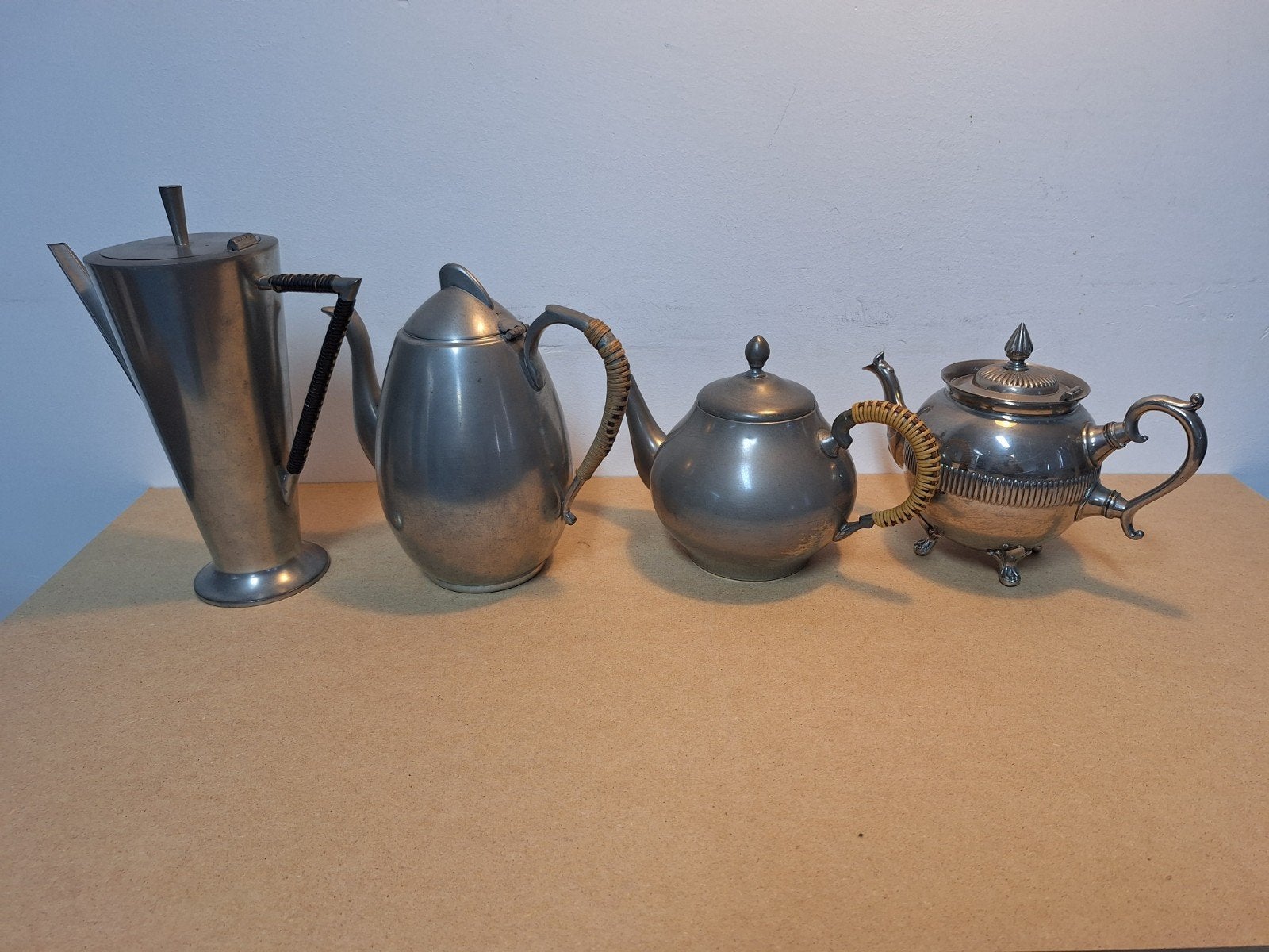 4 vintage/antieke theepotten en kannen (Tin & Daalderop), Antiek en Kunst, Ophalen of Verzenden