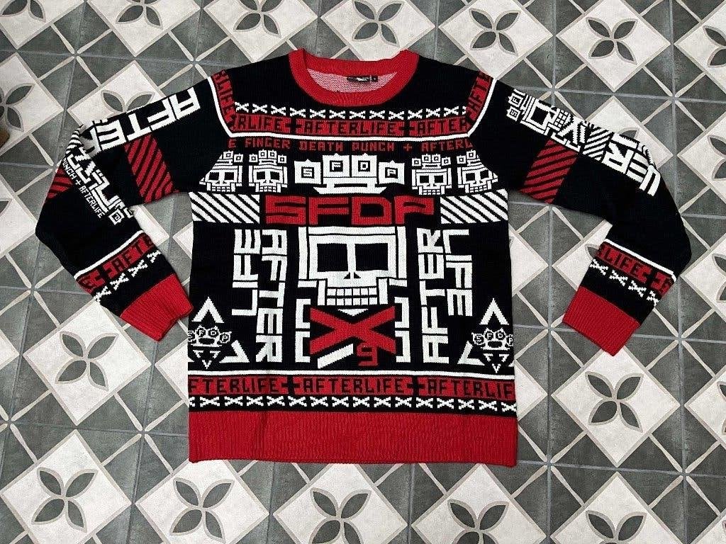 "Holiday Sweater van Five Finger Death Punch Maat M, Verzamelen, Ophalen of Verzenden, REGINA, EMMEN, "Holiday Sweater van Five Finger Death Punch Maat M