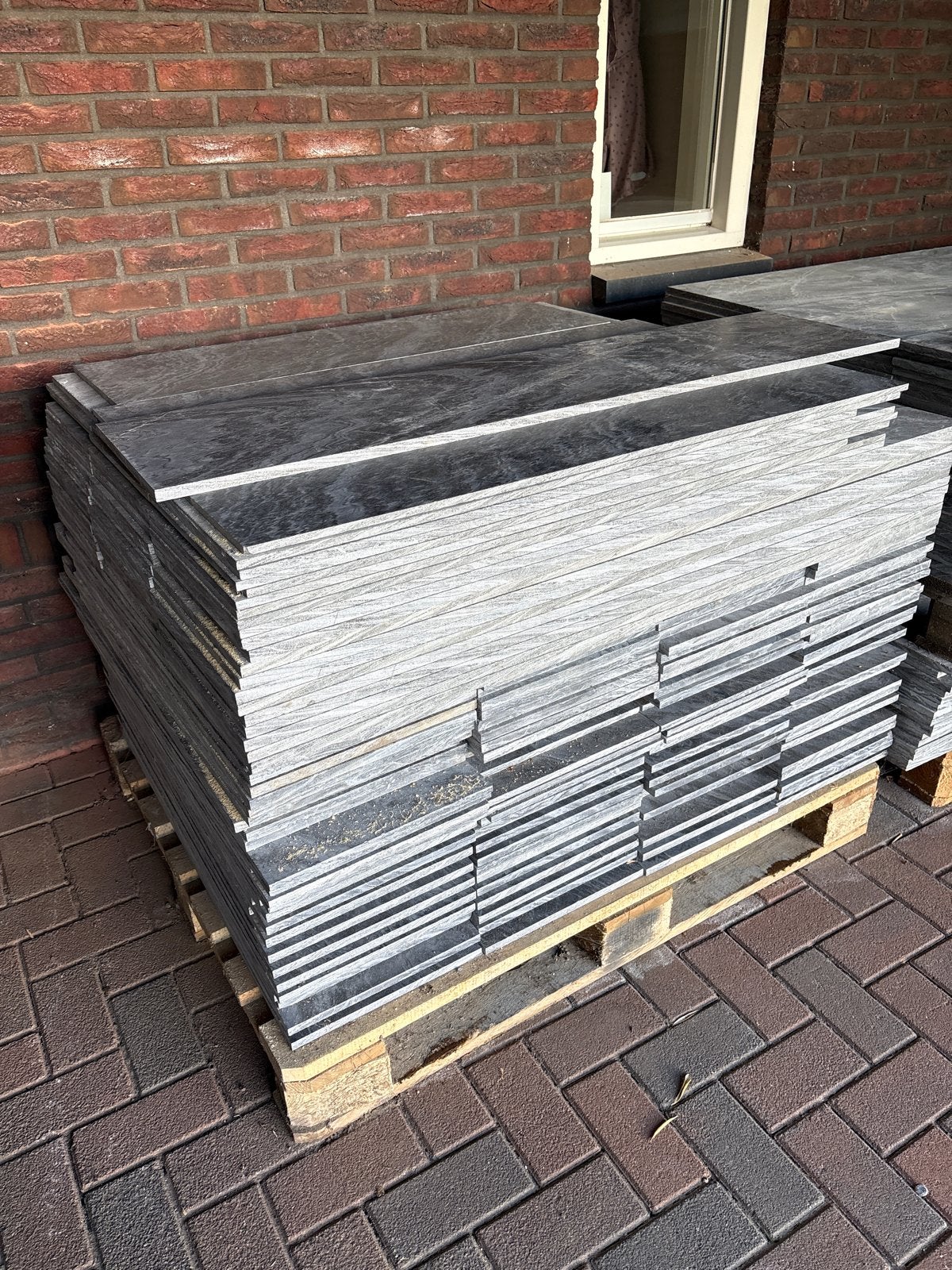 Natuursteen (terras)tegels - ca 50m2, Nieuw, Ophalen of Verzenden, Terrastegels, Natuursteen