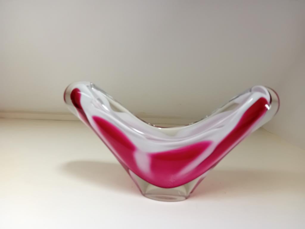 Coquille kunstglazen kom, Paul Kedelv, 21x12 cm, Antiek en Kunst, Ophalen of Verzenden
