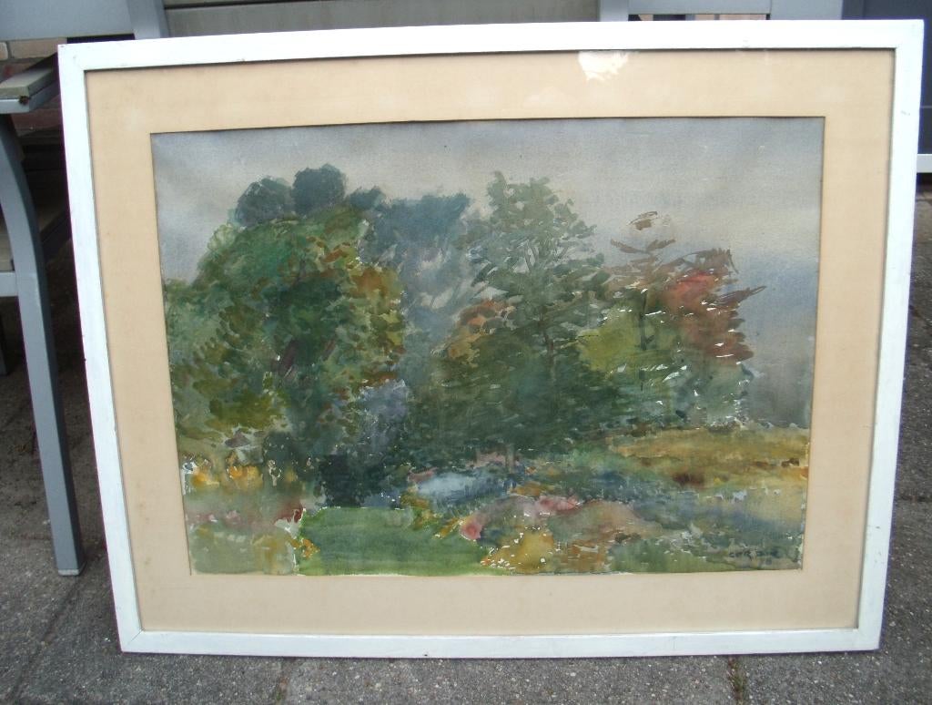 Cornelis (Cor) Dik - (1906-1975)  - Landschap - aquarel, Ophalen