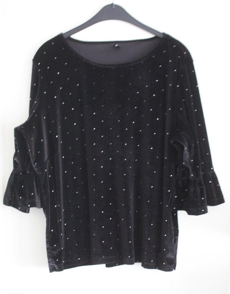 zwart shirt met steentjes maat xl, Zwart, Maat 46/48 (XL) of groter, Ophalen of Verzenden, Korte mouw