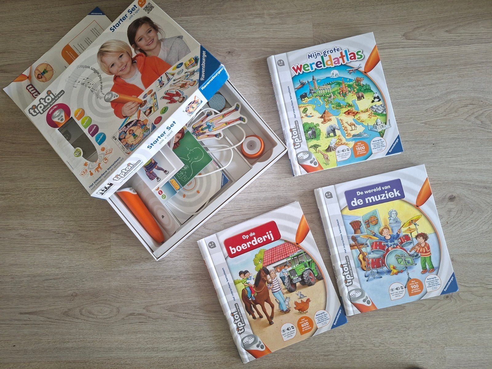 Leerzame set van tiptoi | starterset + 3 boeken, Kinderen en Baby's, Speelgoed | Educatief en Creatief, Ophalen of Verzenden, Zo goed als nieuw