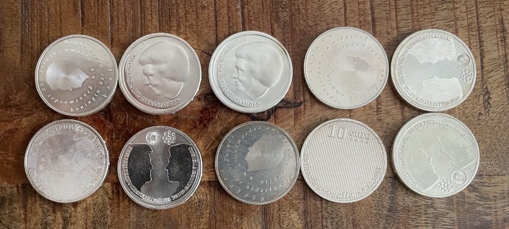 10x 10 euro zilver, Setje, Koningin Beatrix, Zilver, Euro's