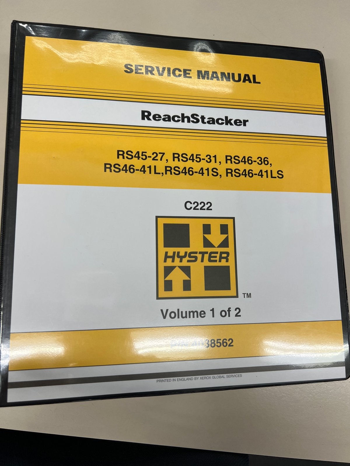 Hyster ReachStacker Service Manual RS45-27 tot RS46-41LS Vol, Ophalen of Verzenden, Zo goed als nieuw, Algemeen