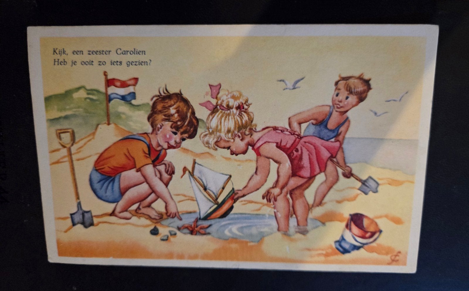 Kinderen op het Strand, 1953, Verzenden, 1940 tot 1960, Gelopen, Kinderen