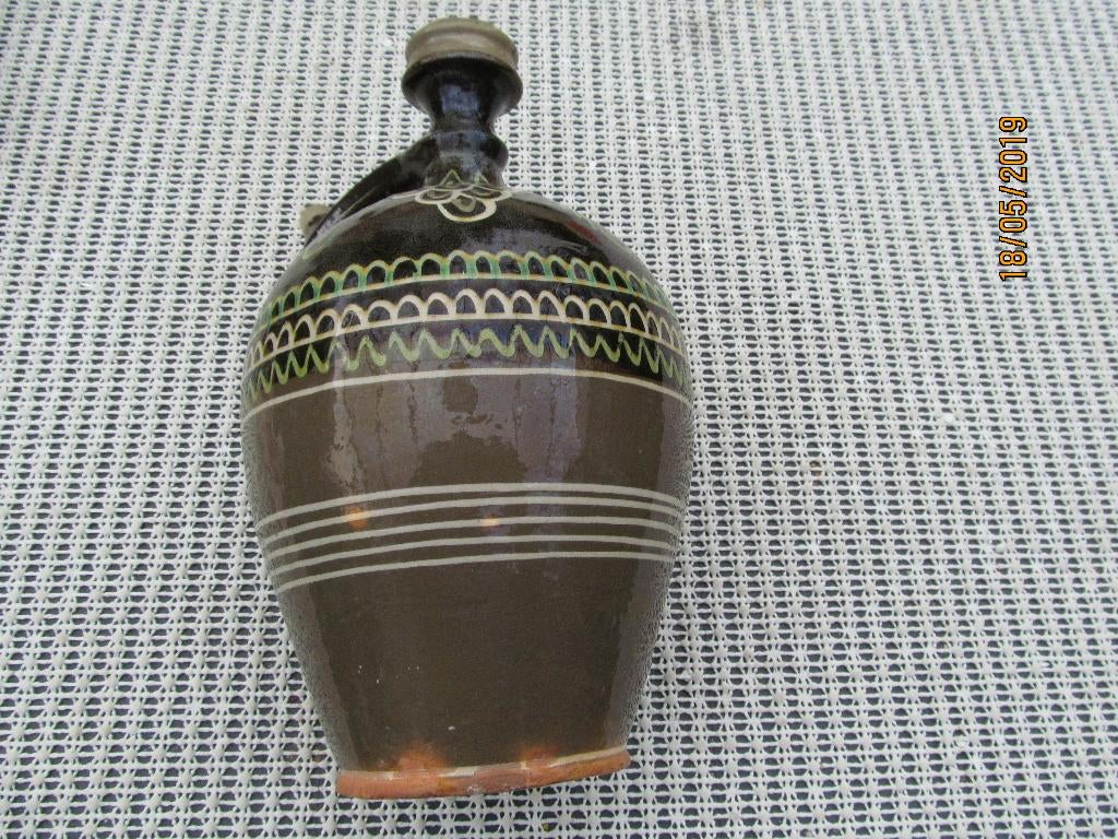 Antieke groene waterkan., Ophalen of Verzenden