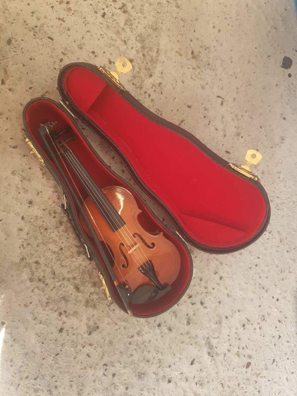 Miniatuur Viool met Koffer - Mozart Oostenrijk, Muziek en Instrumenten, Overige formaten, Viool, Ophalen of Verzenden, Zo goed als nieuw