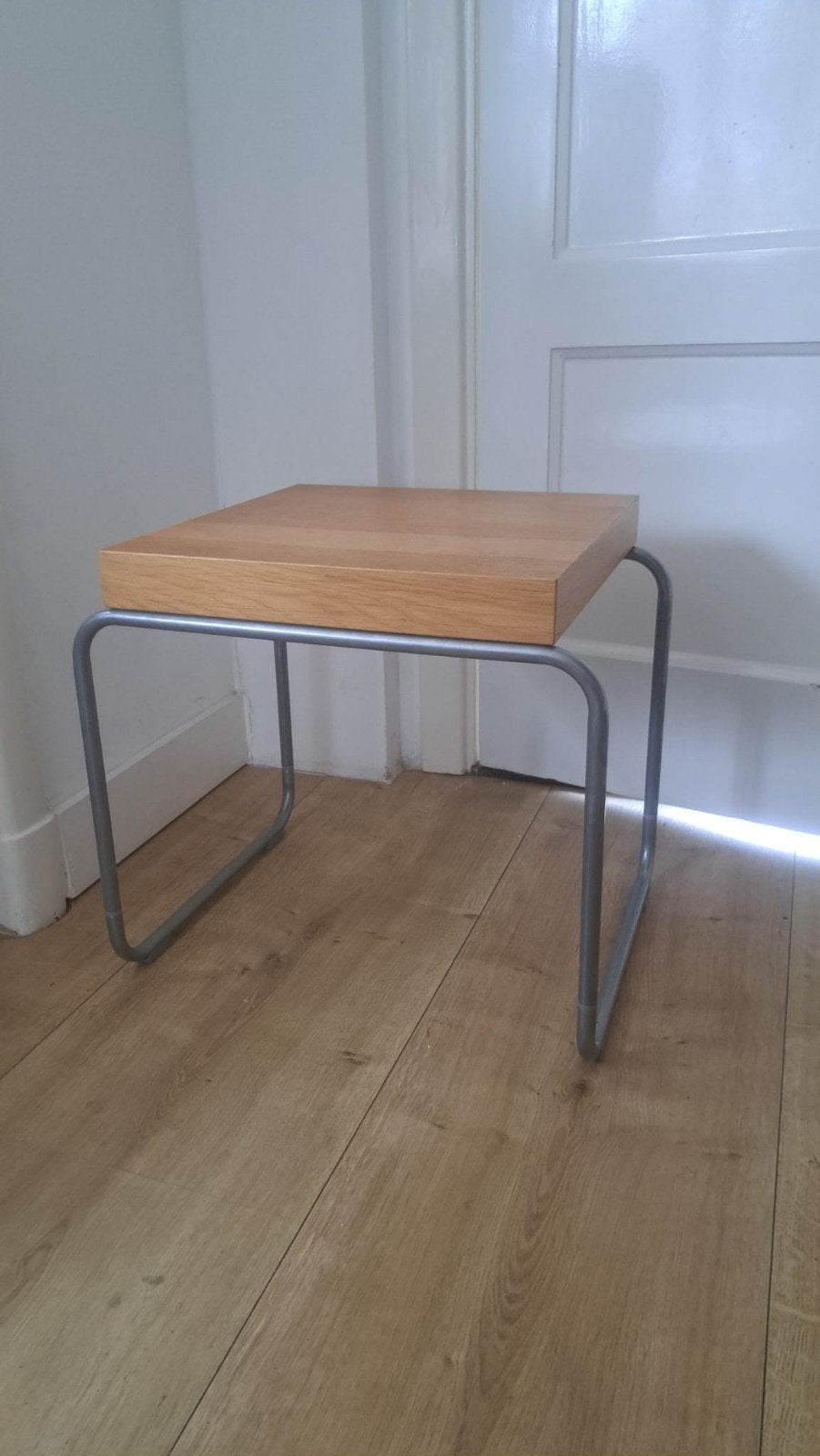 Vintage IKEA Svasbo Krukje Bijzettafel - Hout & Metaal, Minder dan 55 cm, Gebruikt, Vierkant, Ophalen of Verzenden