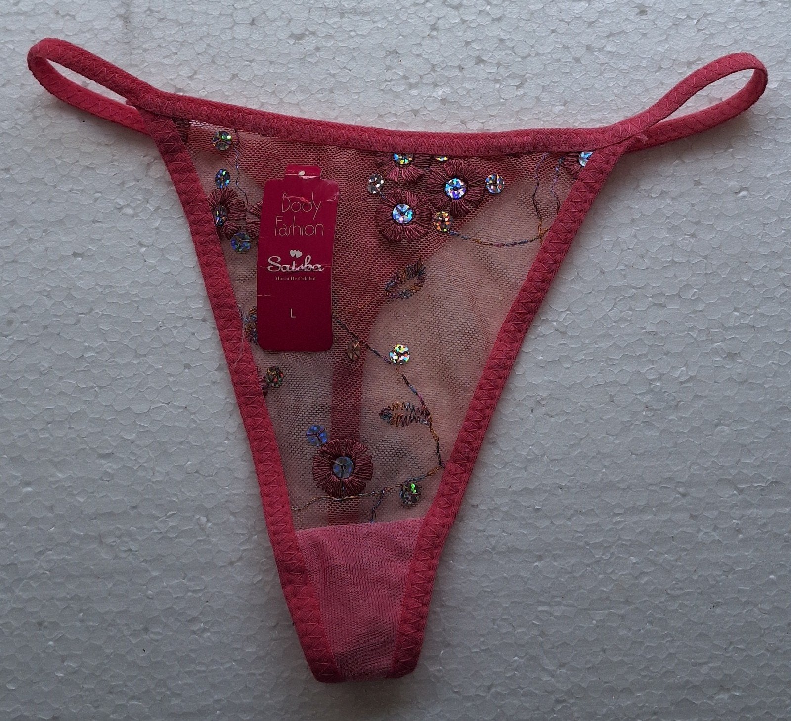 Nieuwe roze transparante string van Satsha maat S (36), Verzenden, Roze, String