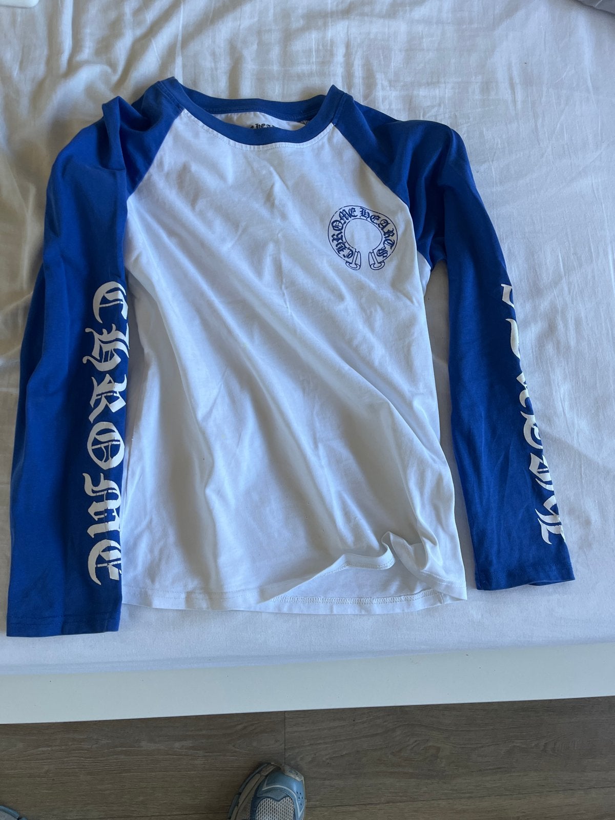 Chrome Hearts Longsleeve T-shirt Blauw/Wit, Ophalen of Verzenden, Zo goed als nieuw, Blauw