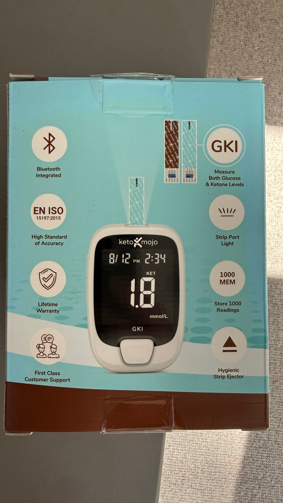 Keto-Mojo GKI Glucose & Ketonen Monitor Bluetooth, Ophalen of Verzenden, Nieuw, Overige typen