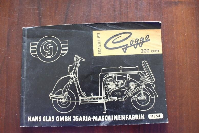 Goggo 200cc Roller 1954 ersatzteil liste scooter parts list, Ophalen of Verzenden, Overige merken