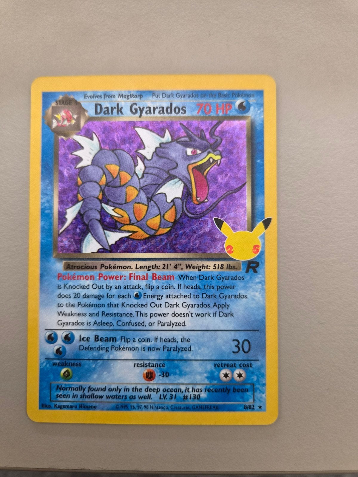 Pokémon Celebrations - Dark Gyarados #8, Ophalen of Verzenden, Zo goed als nieuw