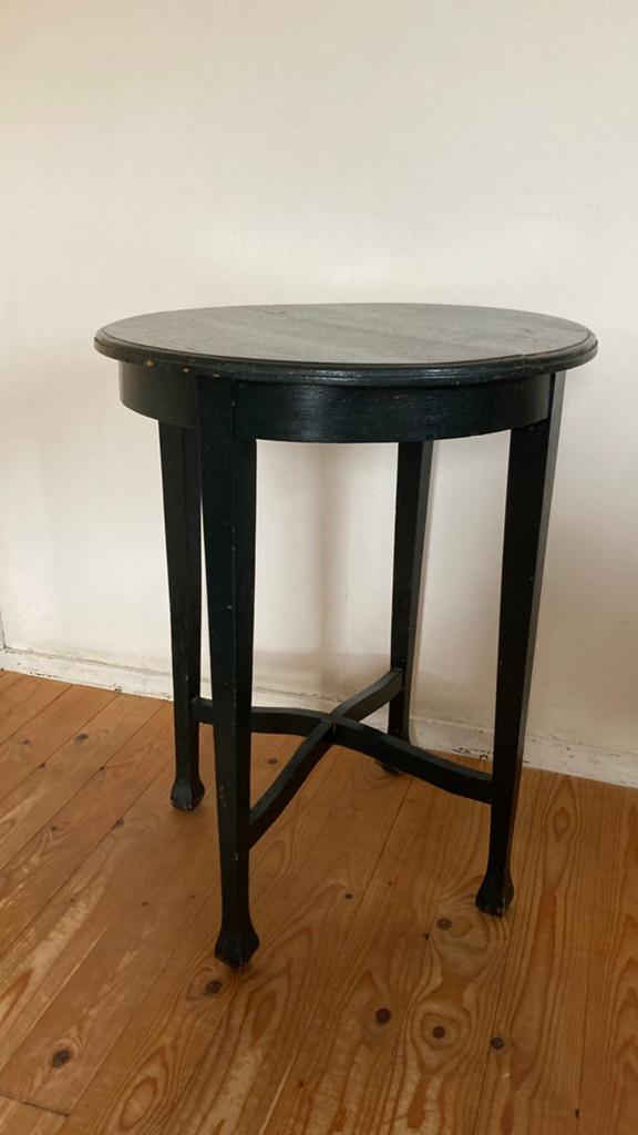 Bijzettafel oud, Huis en Inrichting, Tafels | Sidetables, Ophalen, 50 tot 100 cm, Rond, Zo goed als nieuw