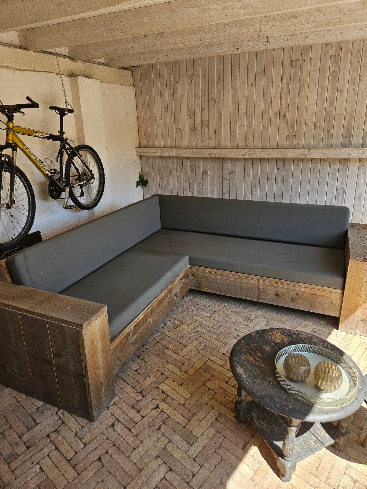 loungebank steigerhout., Ophalen, Hout