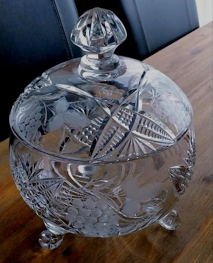 Groot glazen punch bowl, Ophalen of Verzenden, Zo goed als nieuw, Glas, Pot, Bus of Blik