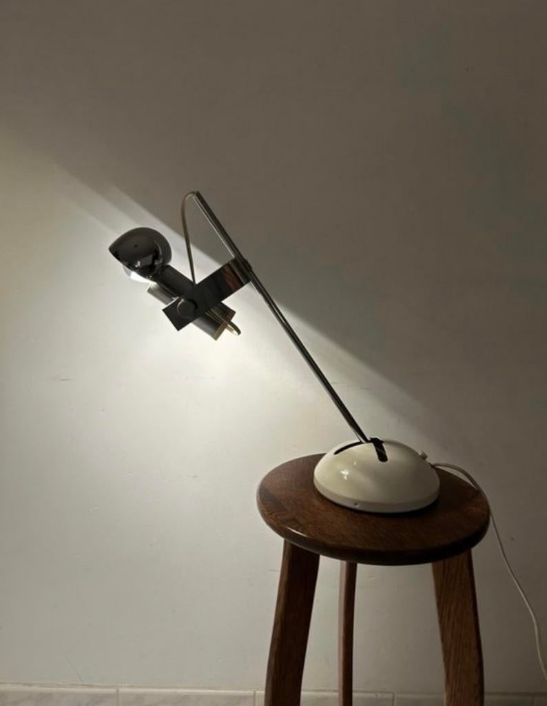 Vintage bureaulamp / tafellamp T395 Robert Sonneman Luci, Gebruikt, 50 tot 75 cm, Ophalen of Verzenden, Vintage industrieel modern