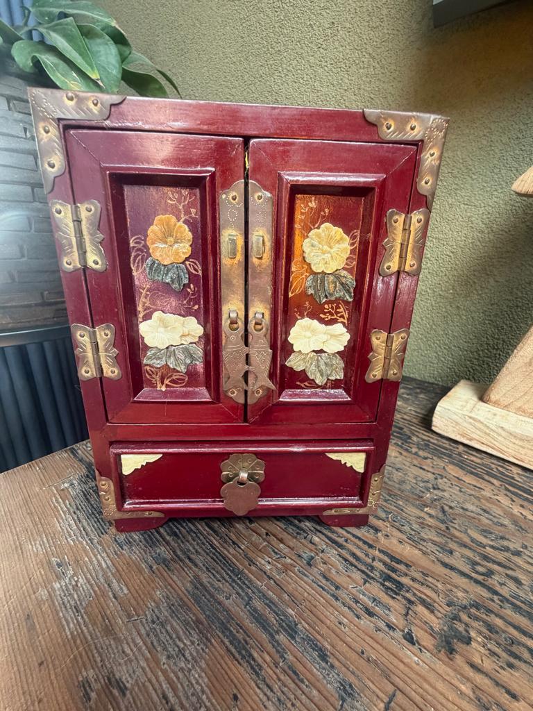 Chinees bloemen jade sieradenkastje juwelen kast chinese, Antiek en Kunst, Kunst | Niet-Westerse kunst, Ophalen of Verzenden