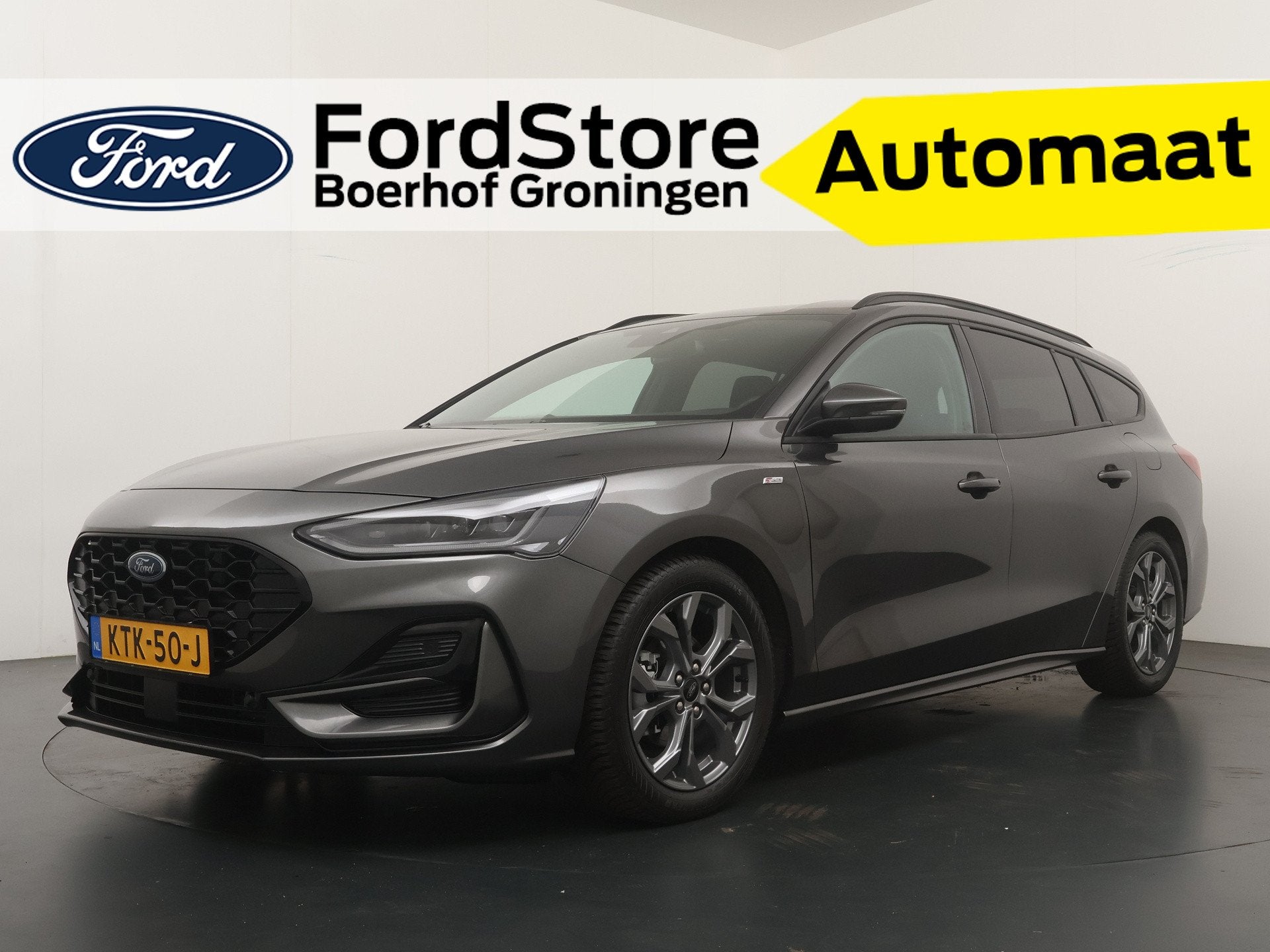 Ford FOCUS Wagon EcoBoost Hybrid 155 pk ST Line X | Winter P, Stof, Gebruikt, Zwart, Origineel Nederlands
