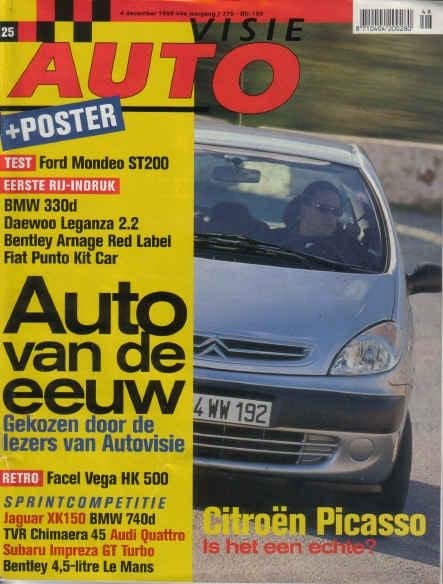Autovisie 25 1999 : Ford Mondeo ST200 - Fiat Punto Rally 1.6, Ophalen of Verzenden, Gelezen, Algemeen