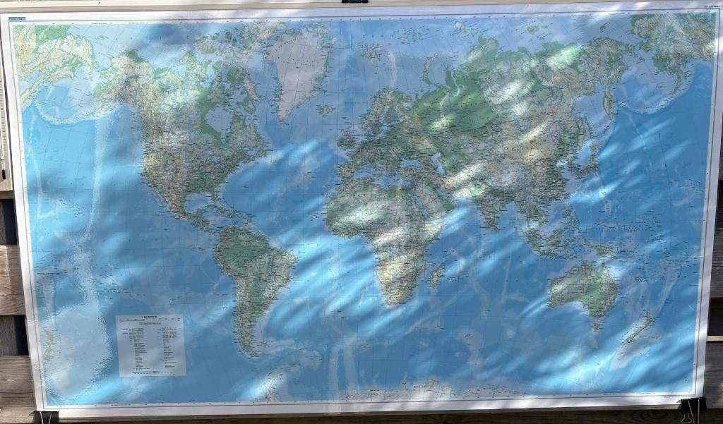 Wereldkaart World Physical | 138 x 83 cm | Kümmerly & Frey, Ophalen, 2000 tot heden, Kümmerly & Frey, Wereld