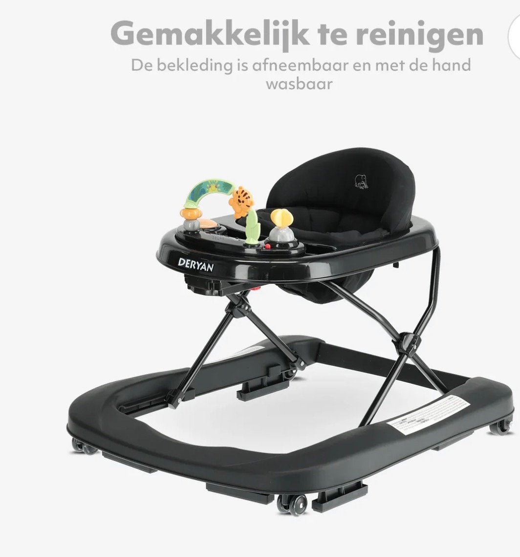 2-in-1 Loopstoel Zwart Deryan, Ophalen of Verzenden, Zo goed als nieuw