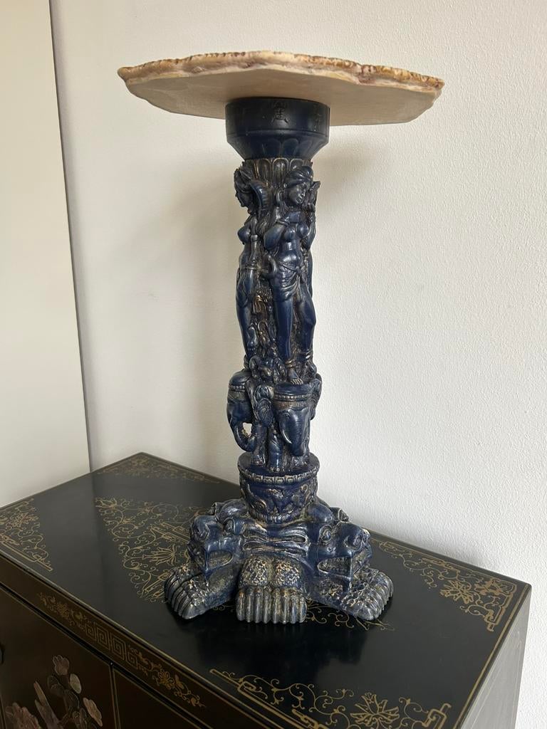 Chinees ivorine piëdestal / plantentafeltje, Huis en Inrichting, Woonaccessoires | Zuilen en Pilaren, Ophalen, Zo goed als nieuw