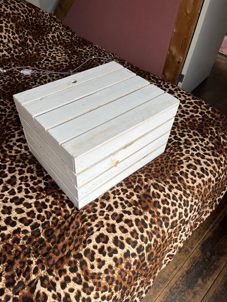 Witte Houten kistje gratis!!, Ophalen, Minder dan 50 cm, Gebruikt, 50 tot 75 cm