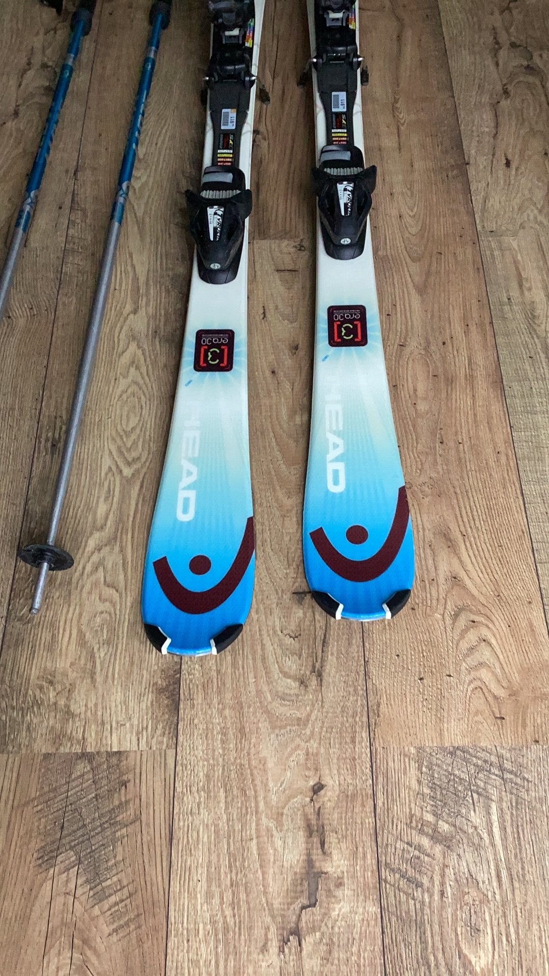 HEAD ski,s 130 cm lang slechts 1 wintersport gebruikt., Ophalen, 100 tot 140 cm, Zo goed als nieuw, Head