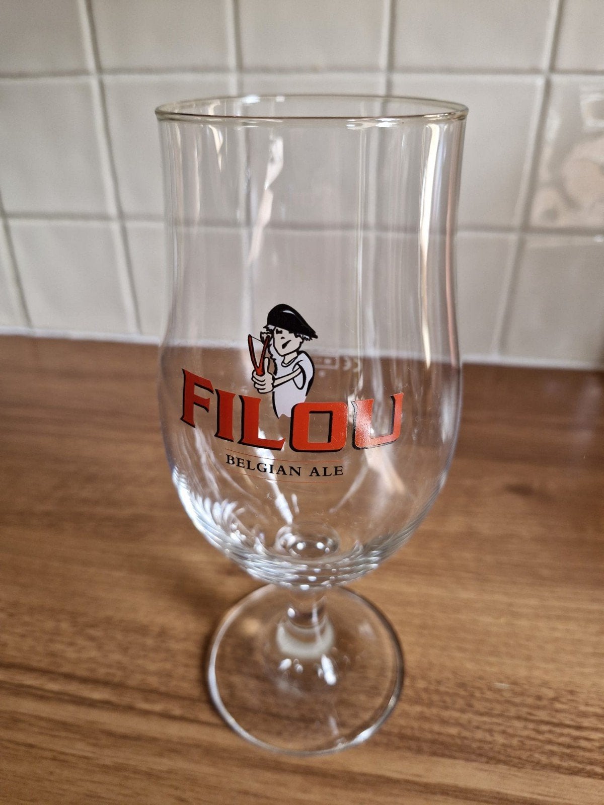 Filou Belgisch Ale Bierglazen 4 stuks - Zo goed als nieuw, Ophalen, Zo goed als nieuw, Overige merken, Glas