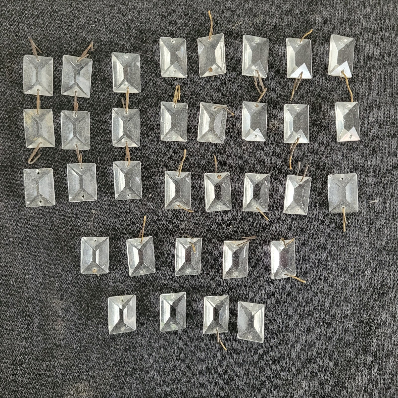 33 pegels diamant ruiten onderdelen kroonluchter, Ophalen of Verzenden, Gebruikt, Glas
