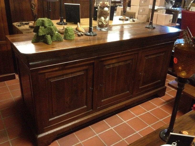 Massief TEAKHOUTEN 3-deurs DRESSOIR Louis Philippe flamant, Ophalen, Wilms, Teakhout, Nieuw