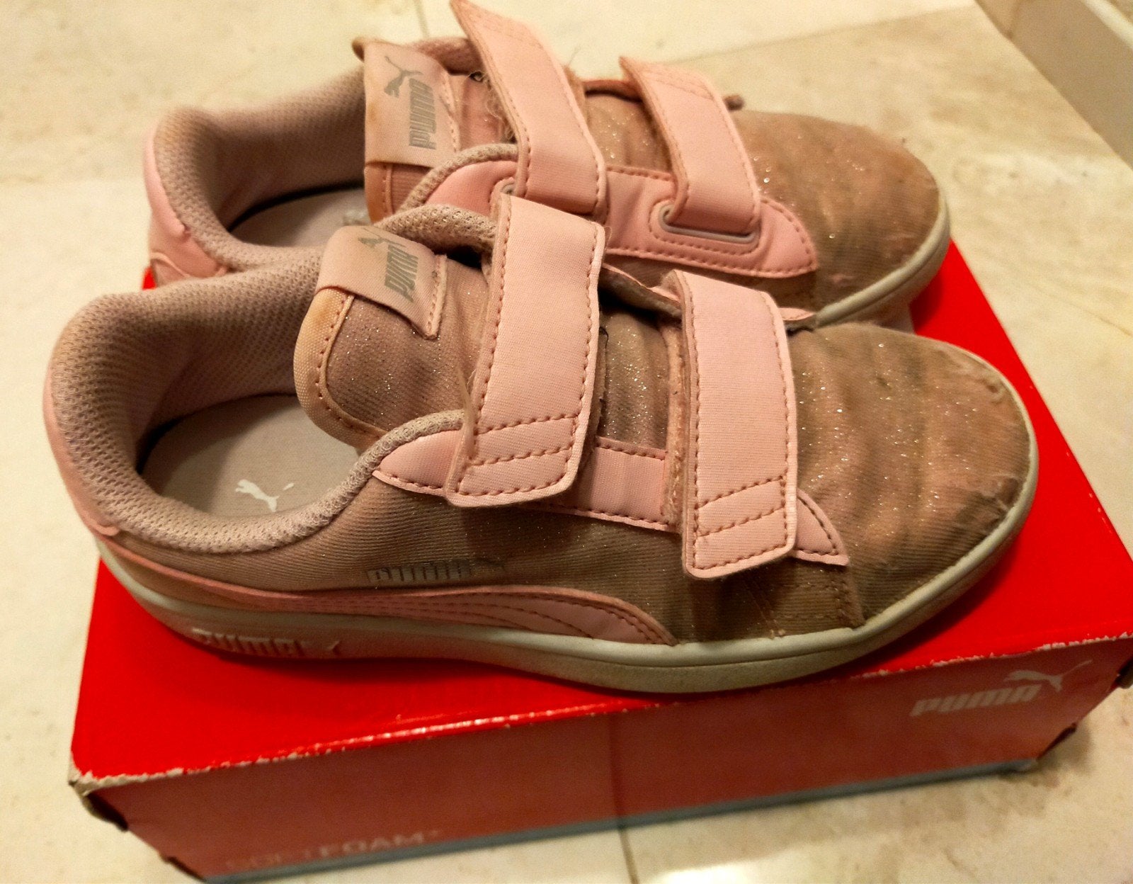 Puma Smash v2 Glitz Glam/PS Roze Maat 32, Gebruikt, Meisje, Puma, Schoenen