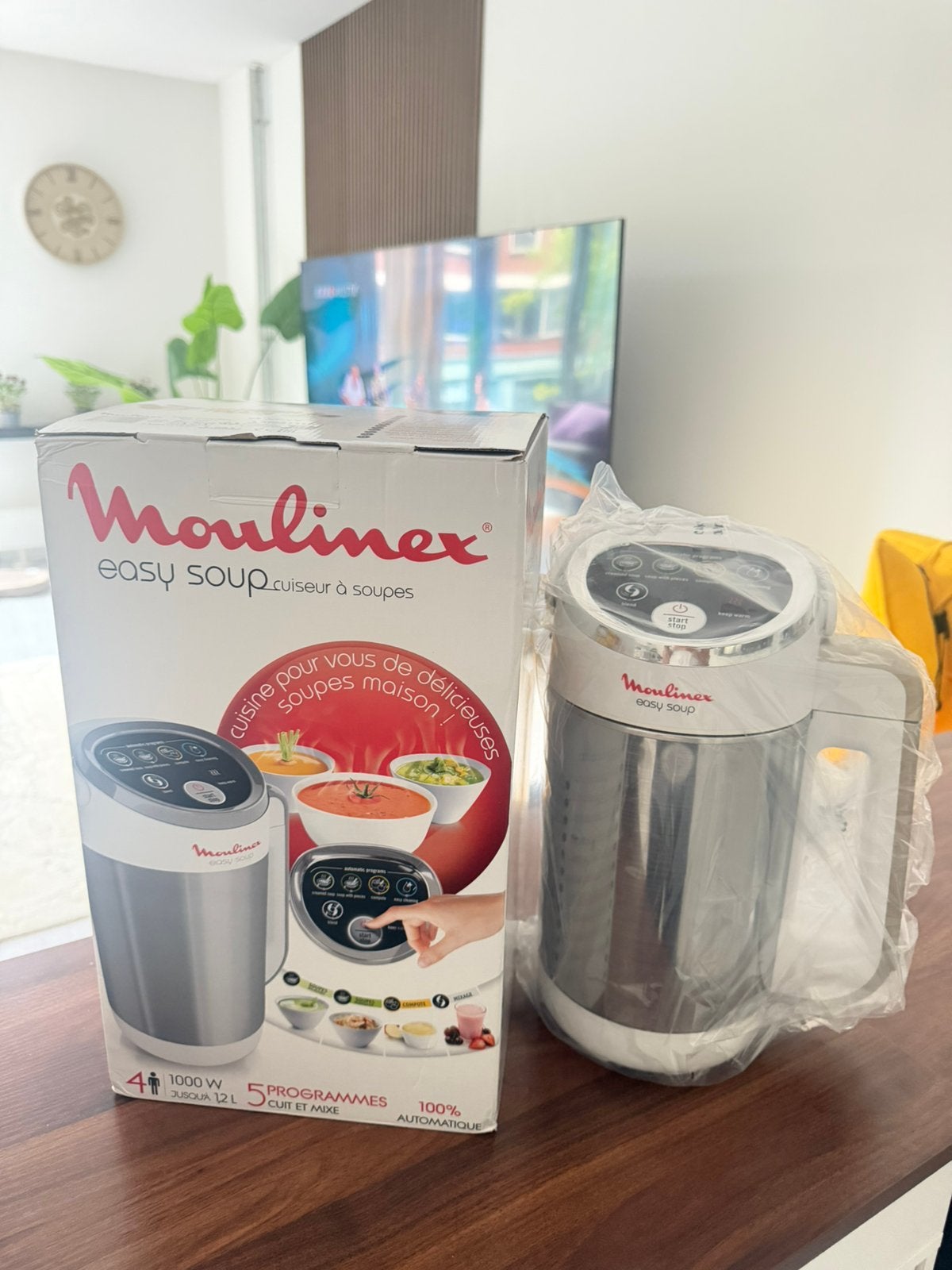 NIEUW: Moulinex Easy Soup Maker – Soepmaker 1.2L– Ongebruikt, 1 tot 2 liter, Ophalen of Verzenden, Nieuw, 3 snelheden of meer