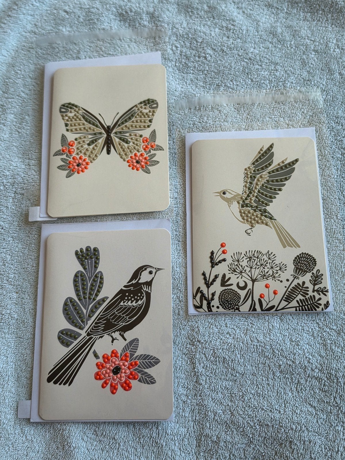 set van 3 stuks van 3Diamond painting dieren kaarten + envel, Ophalen of Verzenden, Nieuw, Dieren