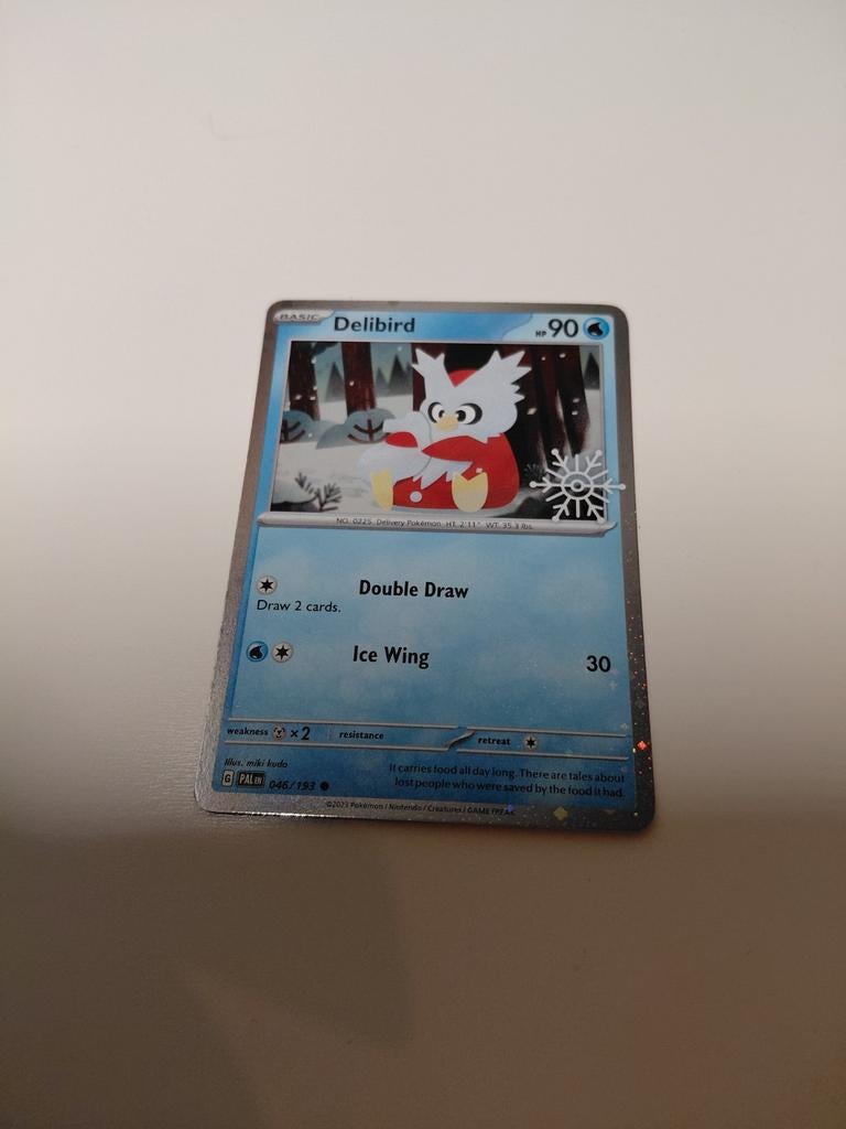 Delibird christmas stamp, Ophalen of Verzenden, Zo goed als nieuw, Losse kaart, Foil