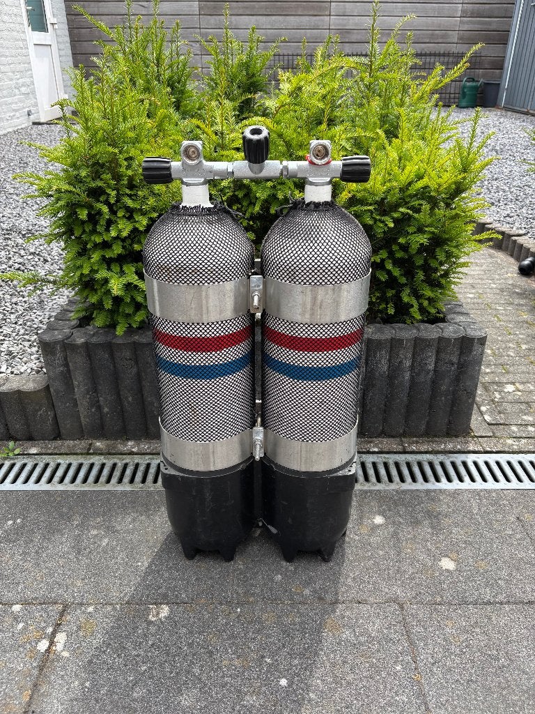 Duikfles / dubbelset 2x12L, Ophalen, Gebruikt