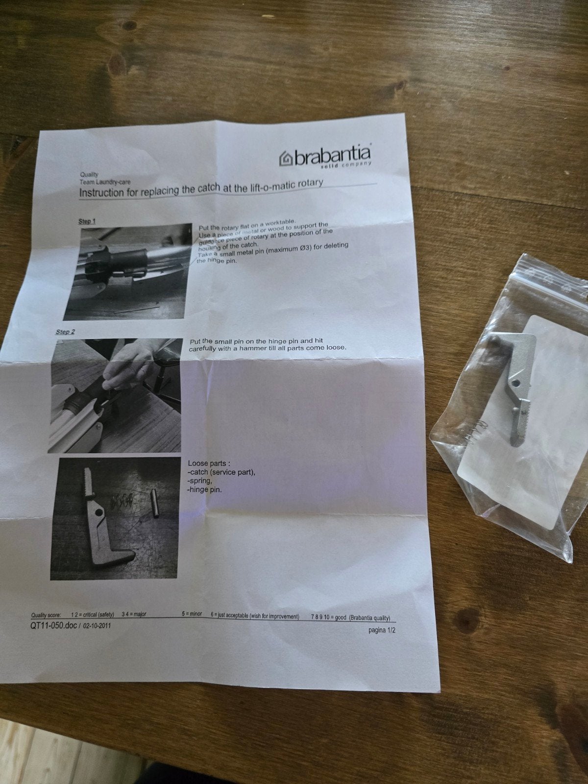 Brabantia Lift-O-Matic Bovenste Blokkeringspal (Nieuw), Ophalen of Verzenden, Nieuw