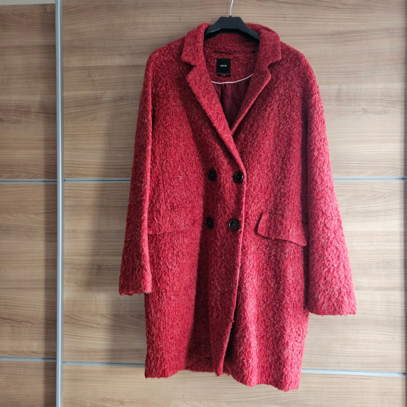 dames  jas rood boucle Zero Zgan, Maat 42/44 (L), Ophalen of Verzenden, Zo goed als nieuw, Zerro